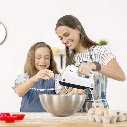 DINX Electric Hand Mixer, Handheld Egg Beater, 7 Speed Portable Mini Mixer, Cake Whisk Machine, Stainless Steel Dough Whisk Dough Mixer for Kitchen Baking Cooking - الصورة 5
